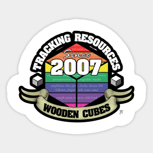 Wooden Cubes: Tracking Resources since 2007 Sticker